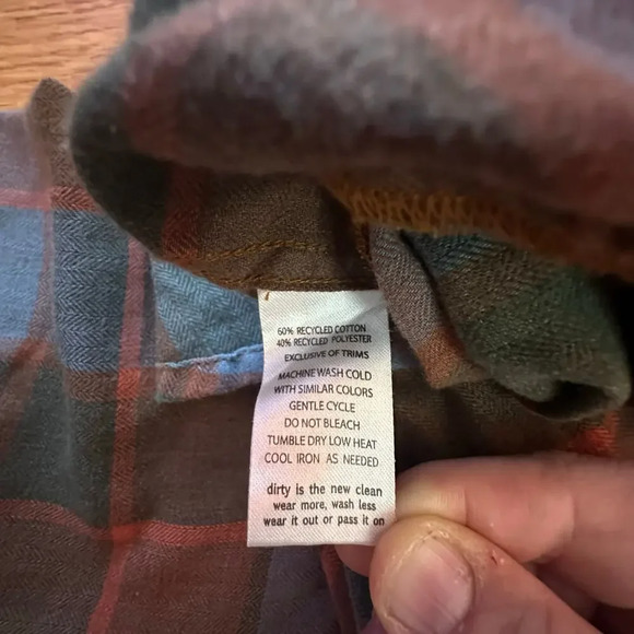 TOAD & CO x Womens Flannel Blue Orange Half button Granola Girl Mountain sz s - Picture 6 of 7